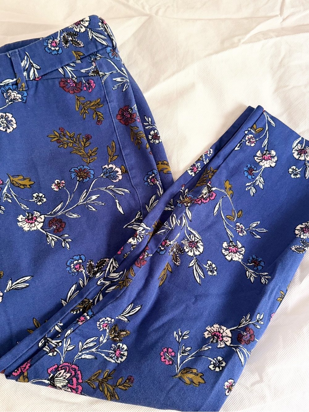 Old Navy Women’s Blue Floral Mid-Rise Pixie Ankle Pants Size 10